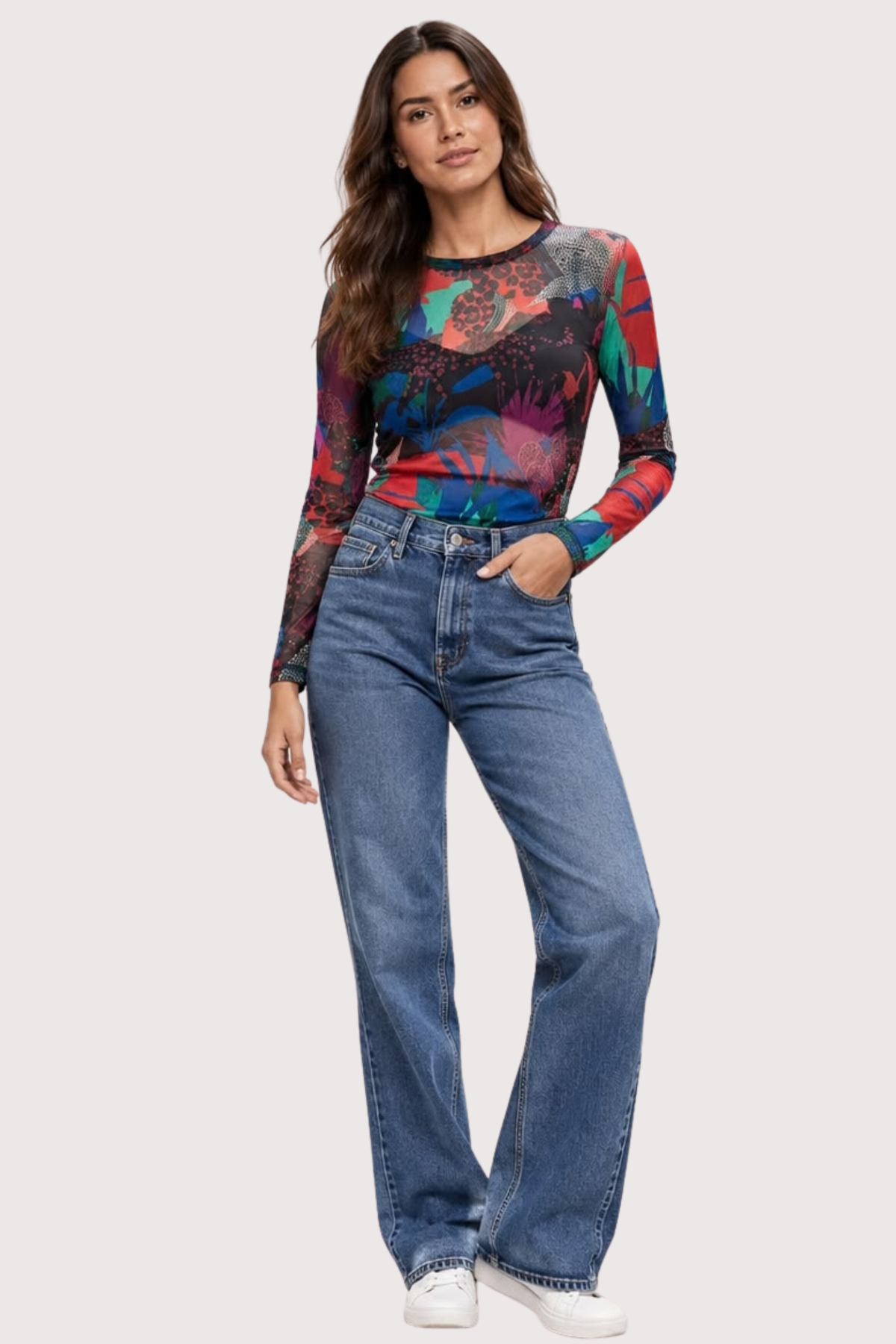 Mesh Blouse Abstrac