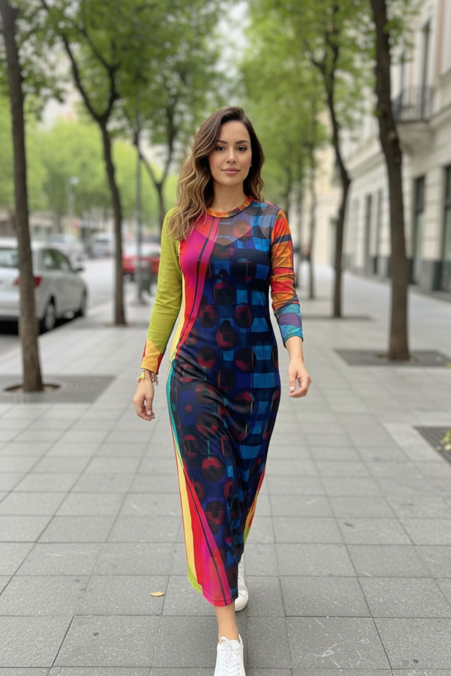 Mesh Dress Multicolored