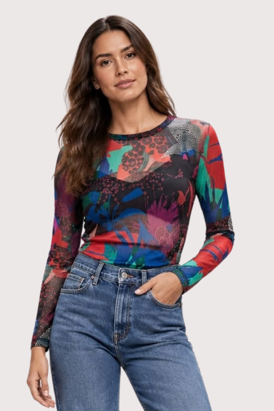 Mesh Blouse Abstrac