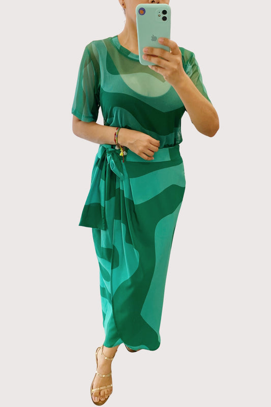 Set Print Green Wave