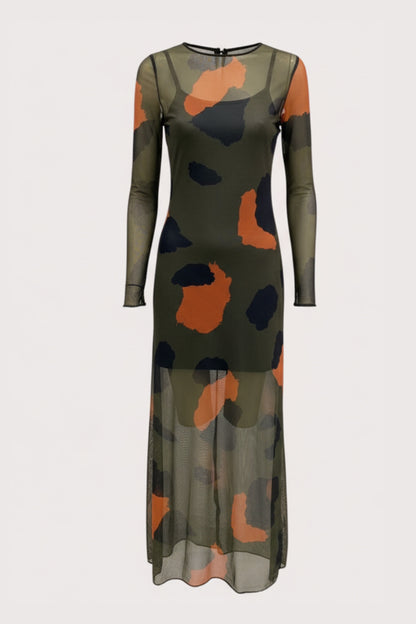 Mesh Dress Animal Print