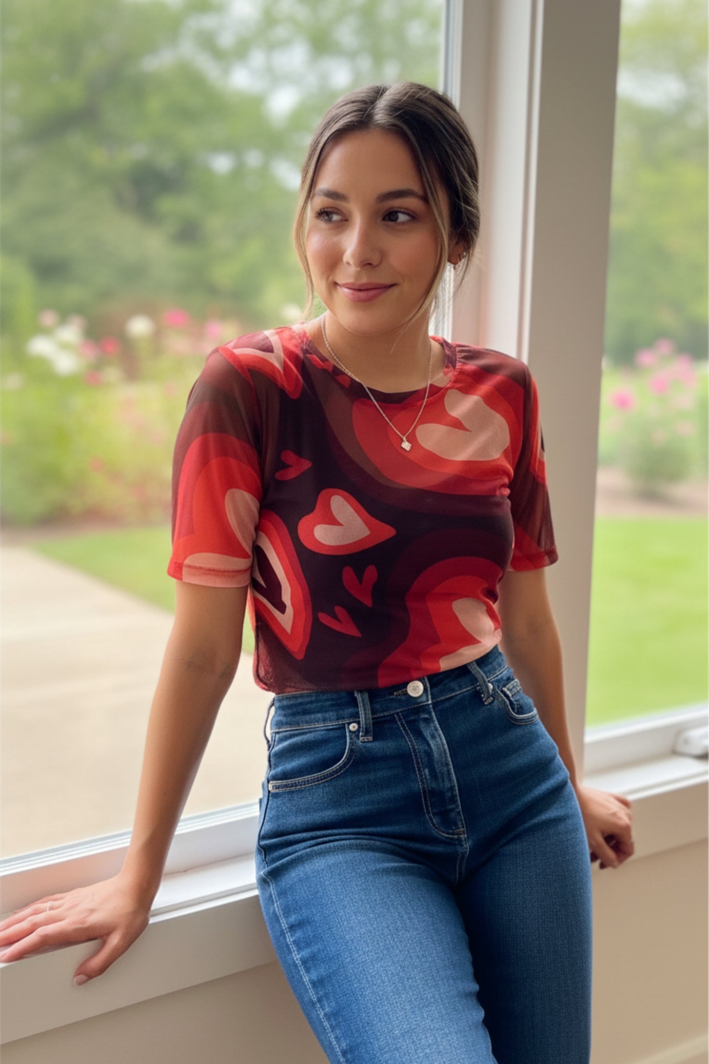 Mesh Top Hearts