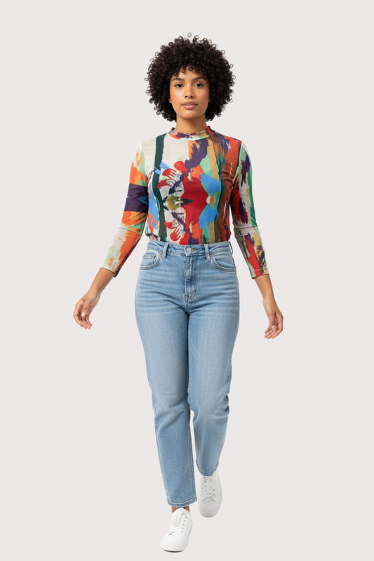 Mesh Blouse Abstract