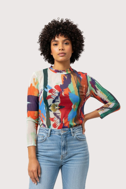 Mesh Blouse Abstract